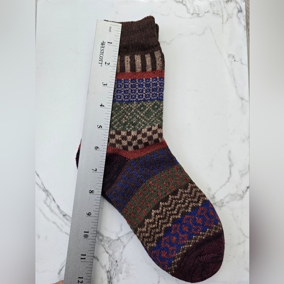 Bohemian | Granola brown blue maximalist print Gorpcore tube socks - Picture 5 of 7
